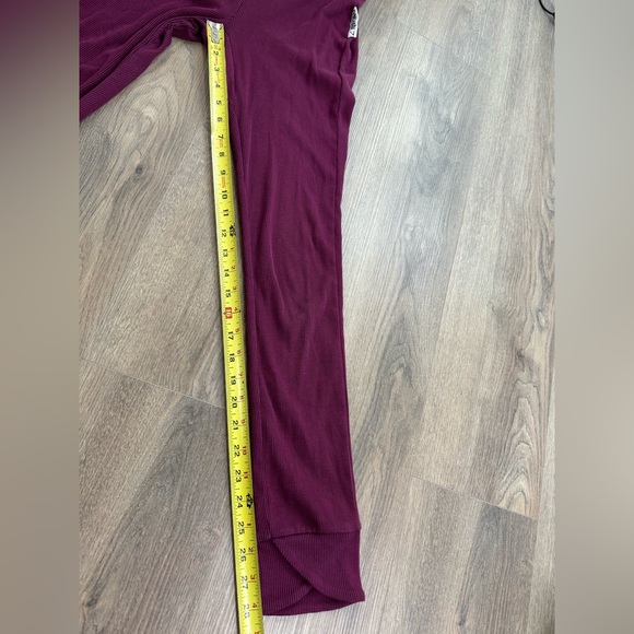 Gymshark jogger Slounge Ribbon Ribbed Leggings Dark Ruby Marl Sz M (fits like S) - Picture 6 of 11